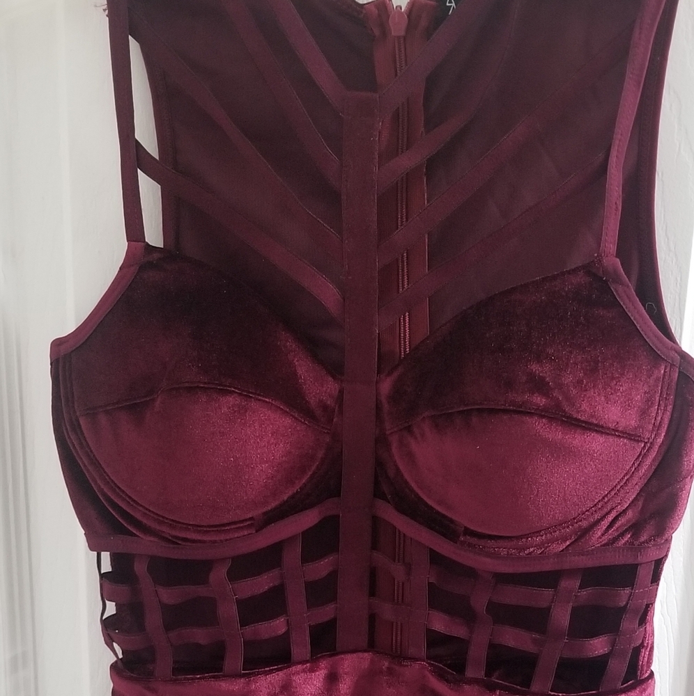 Burgundy Velvet Dress